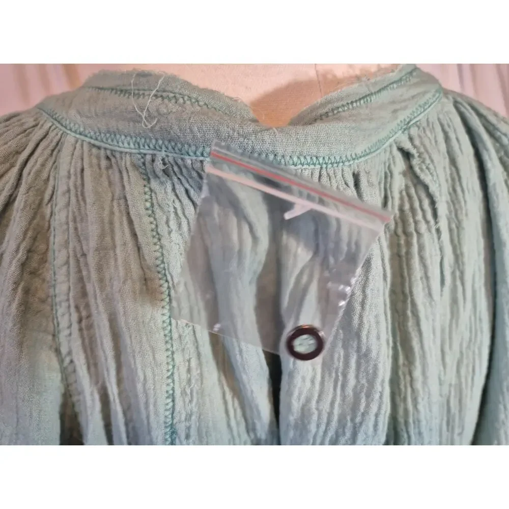 Free People We The Free Lucy Solid Aqua Cotton Swing Top New Small - Picture 12 of 13